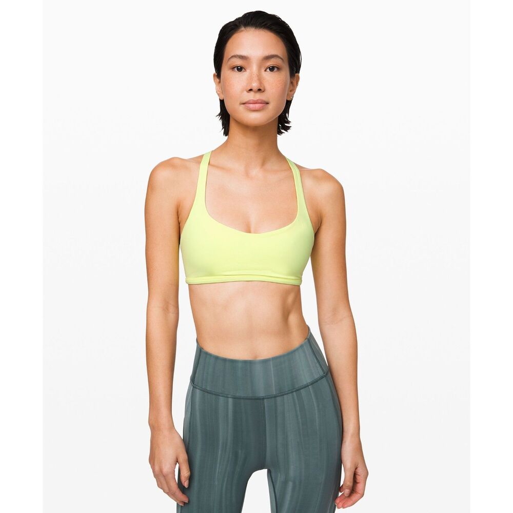 Lululemon Free To Be Athletic Fitness Sports Bra Clarity Yellow Size 6